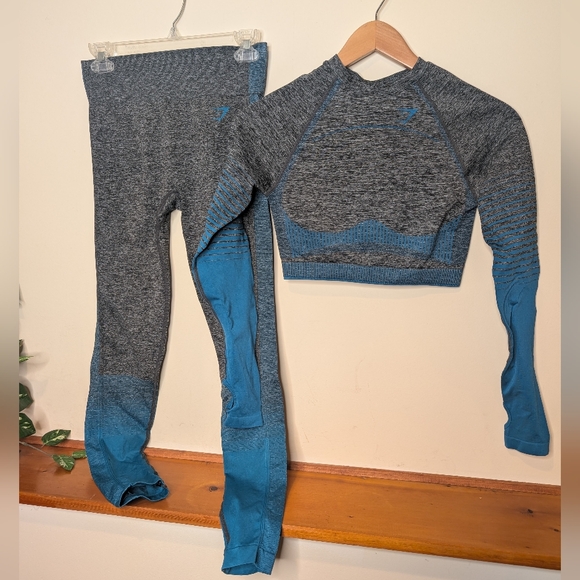 Gymshark Amplify Seamless 2-Piece Set Leggings & Crop Top Women’s Medium - Picture 2 of 16